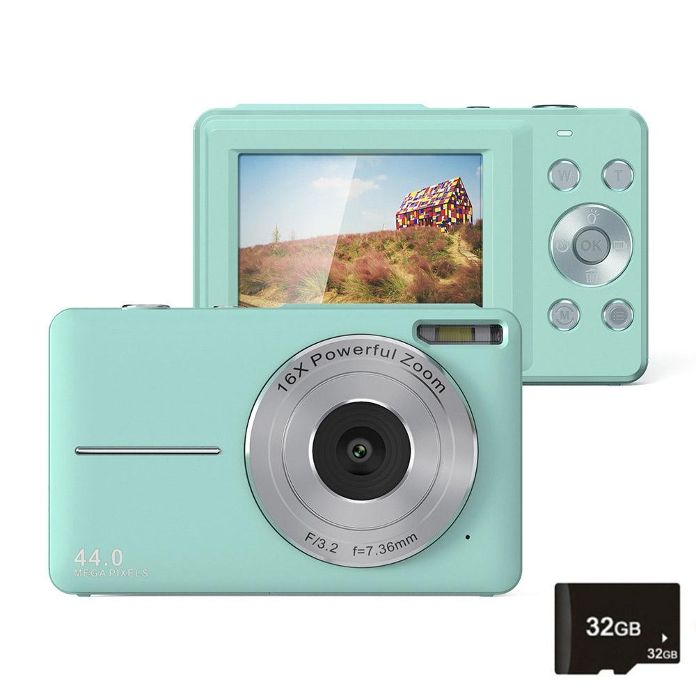 Mini Children Photography Camera - 2.4-inch Hd 16x Zoom - Green+32G 14