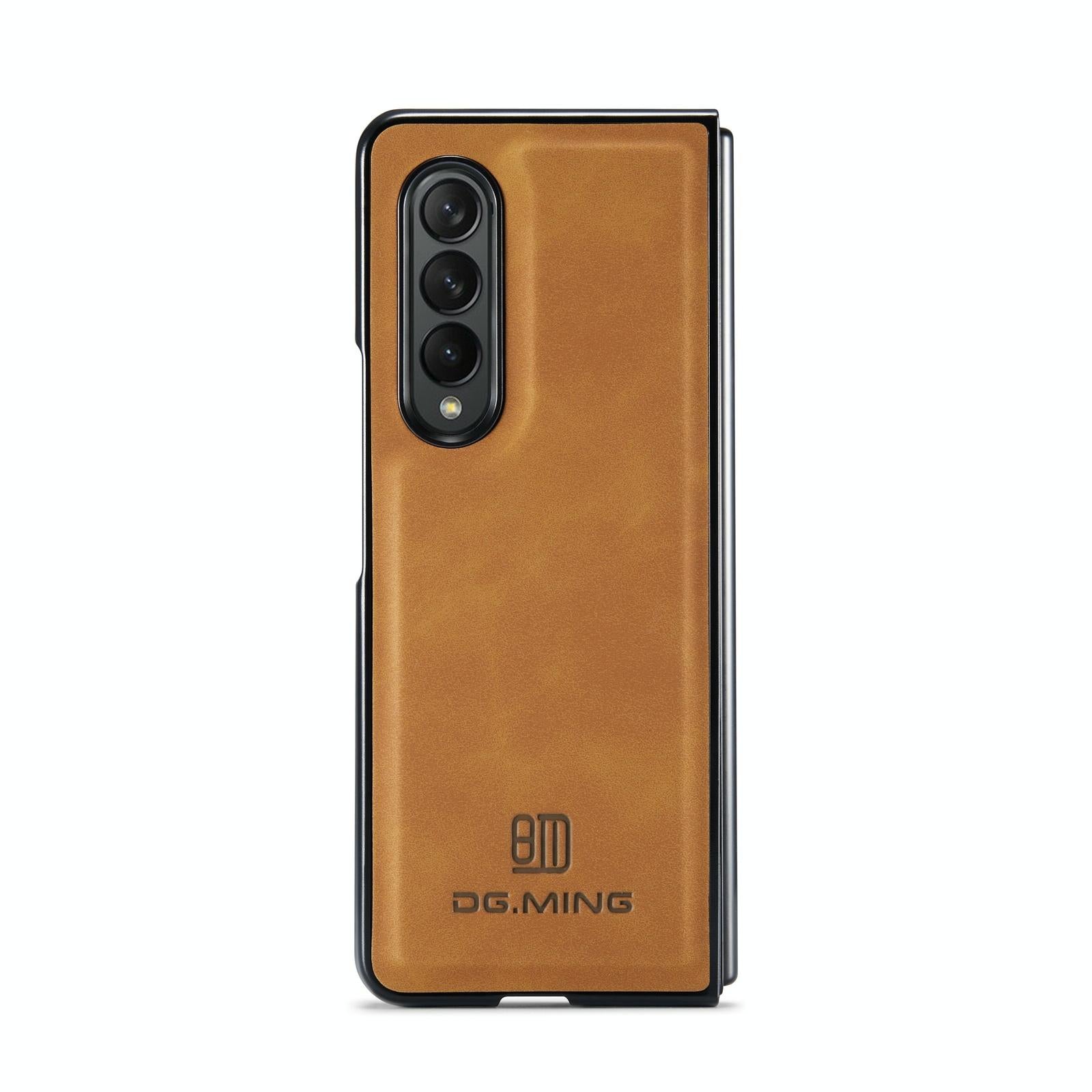 For Samsung Galaxy Z Fold4 5G Wallet Case - 3 Fold Multi Card Holder - Coffee 5