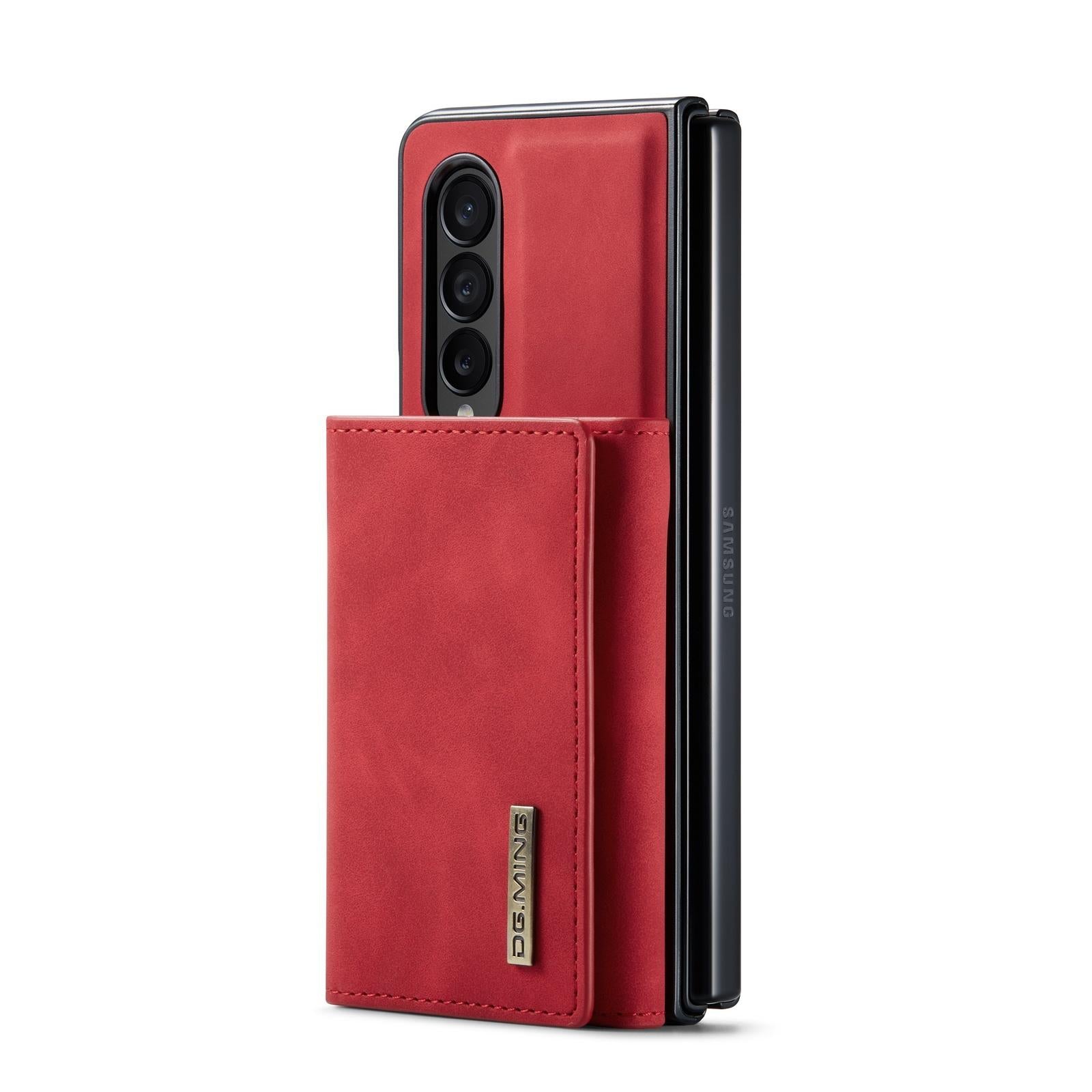 For Samsung Galaxy Z Fold4 5G Wallet Case - 3 Fold Multi Card Holder - Coffee 8