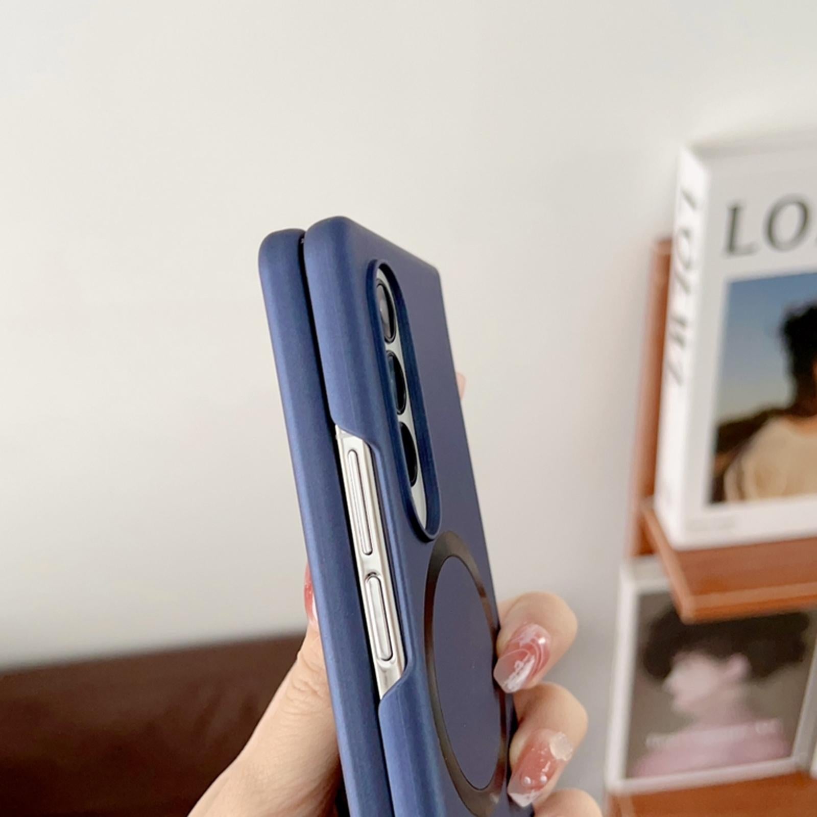 For Samsung Galaxy Z Fold4 5G Shockproof Magnetic Phone Case - Skin Protection - Pink 5