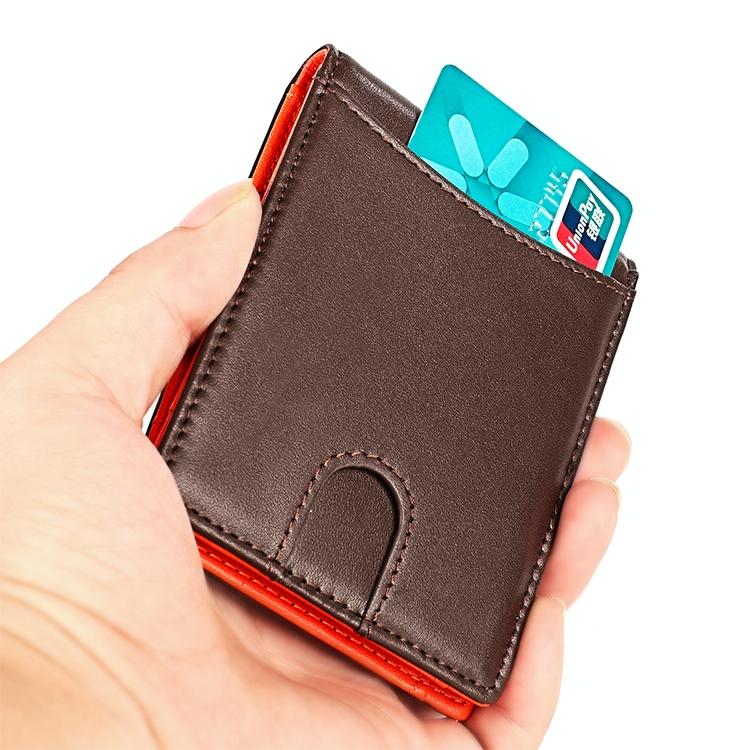 Anti-magnetic Leather Wallet with Zipper for Men - Rfid Protection - Coffee 10