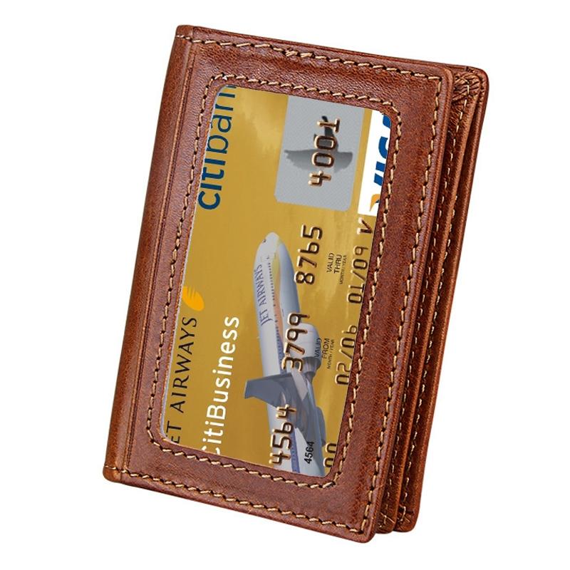 Leather Rfid Card Holder Wallet with 5 Slots and Pocket - Coffee 6