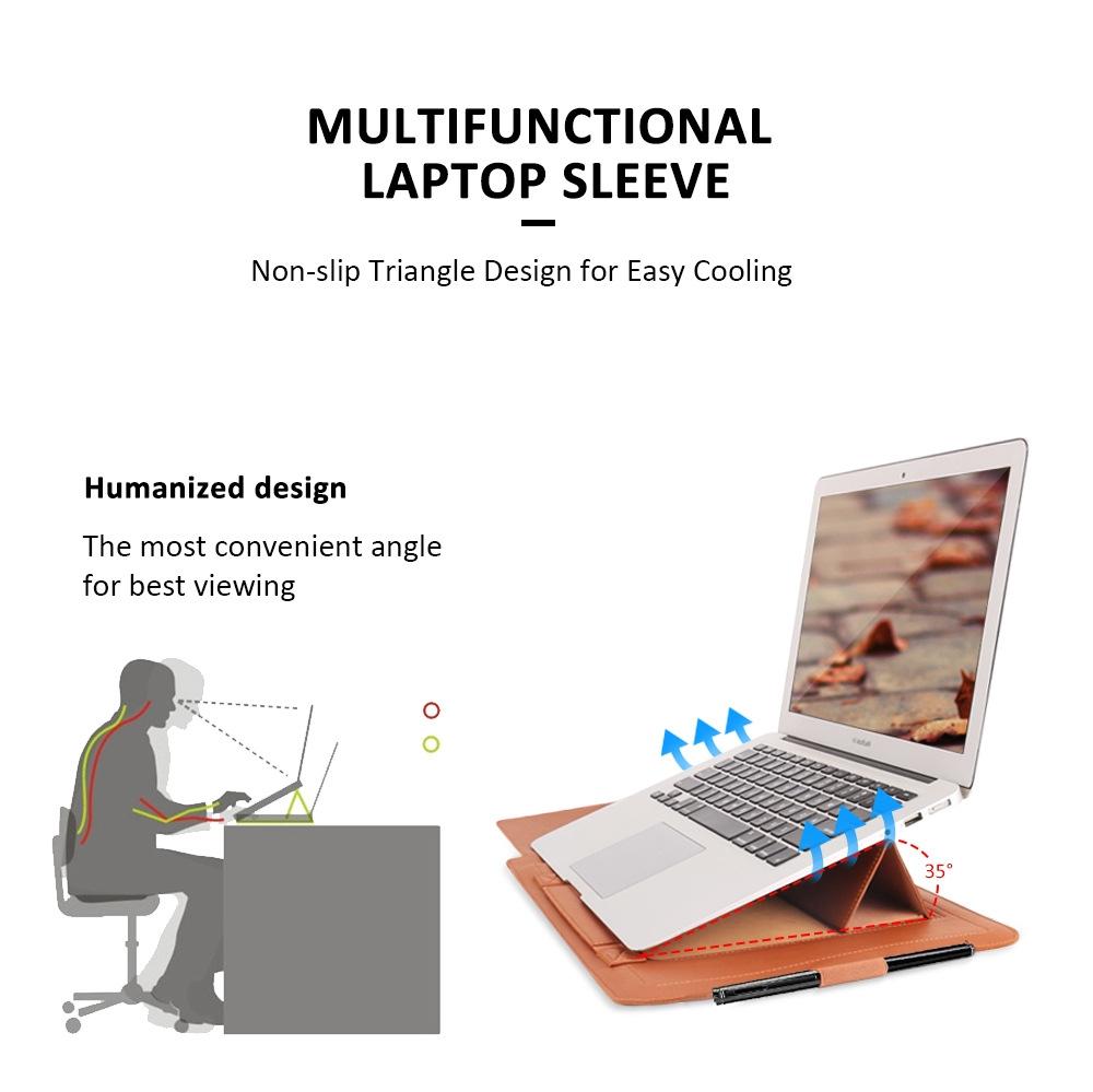 15 Inch 4-in-1 Computer Bracket Liner and Storage Bag - Brown 9