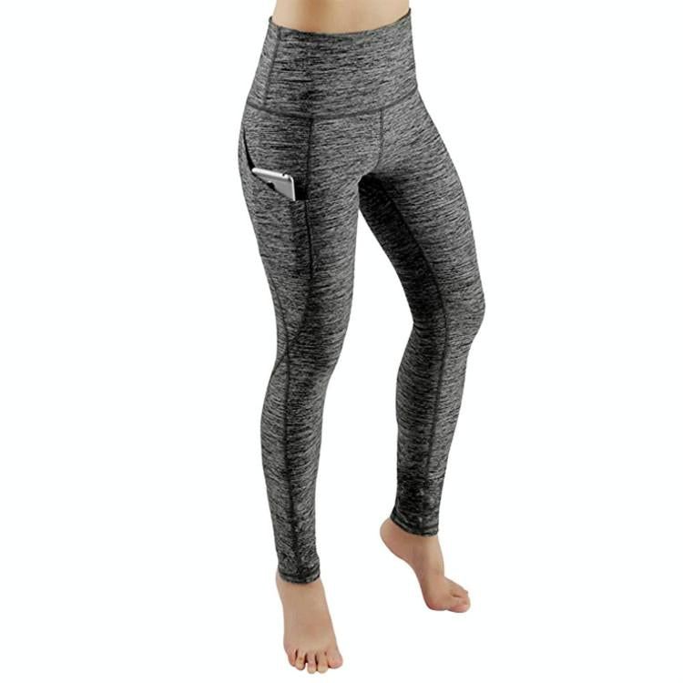High Waist Slim Sports Leggings Women Tight Sportswear Size L - Black 9