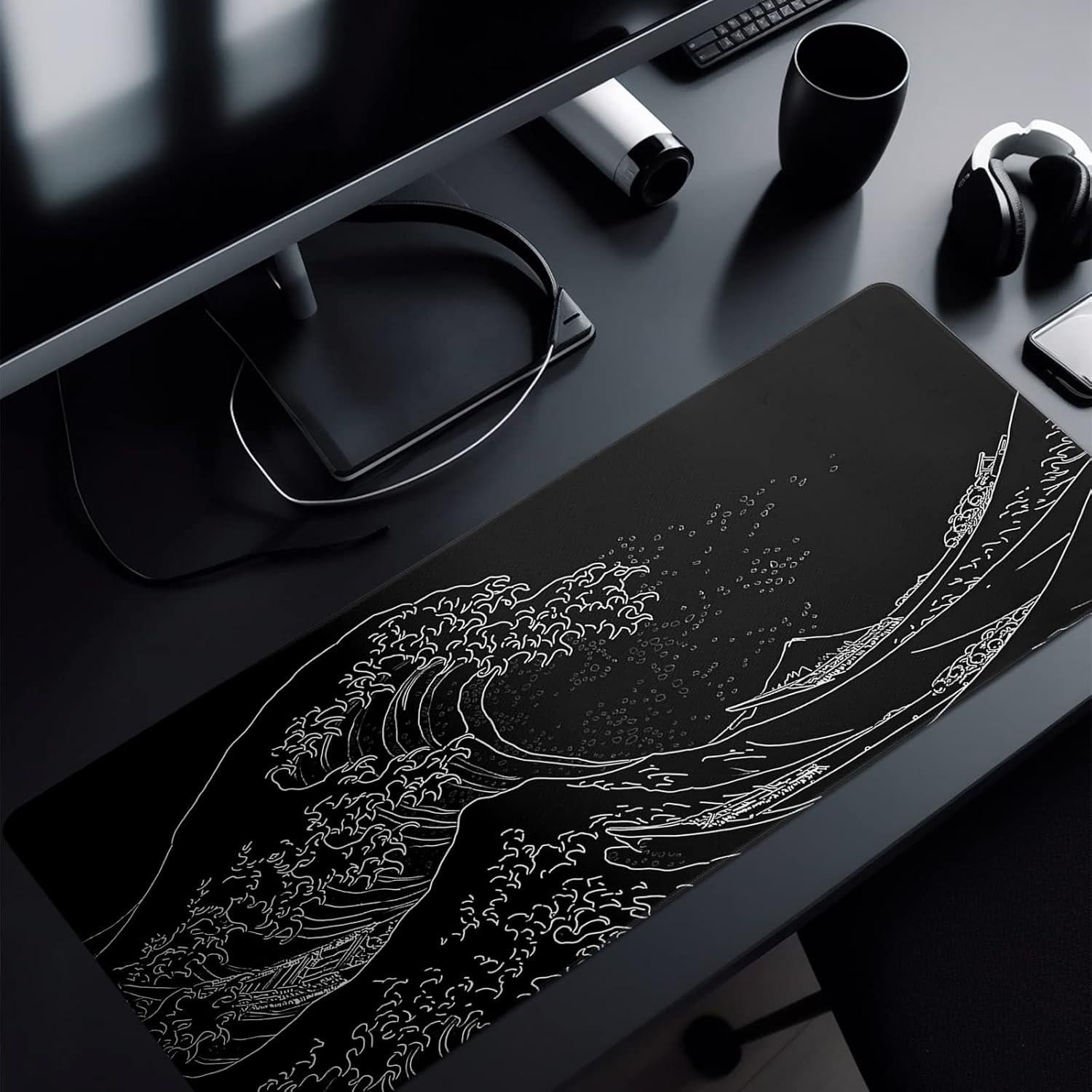 Non Slip Gaming Mouse Pad Big Wave Design - No.4 - 300X800X2Mm 8