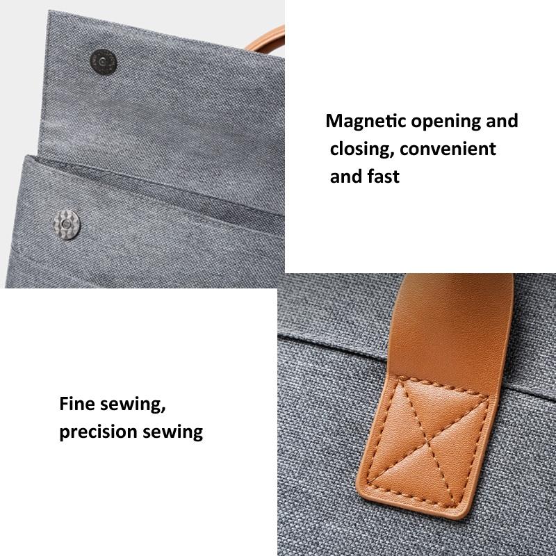 Lightweight Oxford Cloth Laptop Bag with Pu Handle - Portable - Black - 15.6 Inch 10