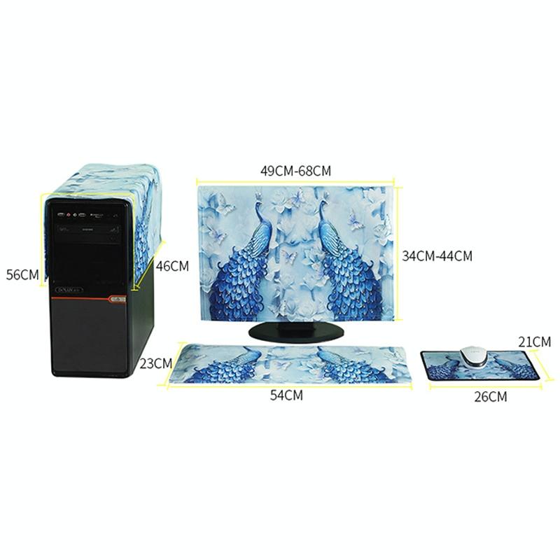 Universal 3-in-1 Desktop Pc Dust Cover - Fits 23-24 Inch Screens - Fascinating Flamingo 13