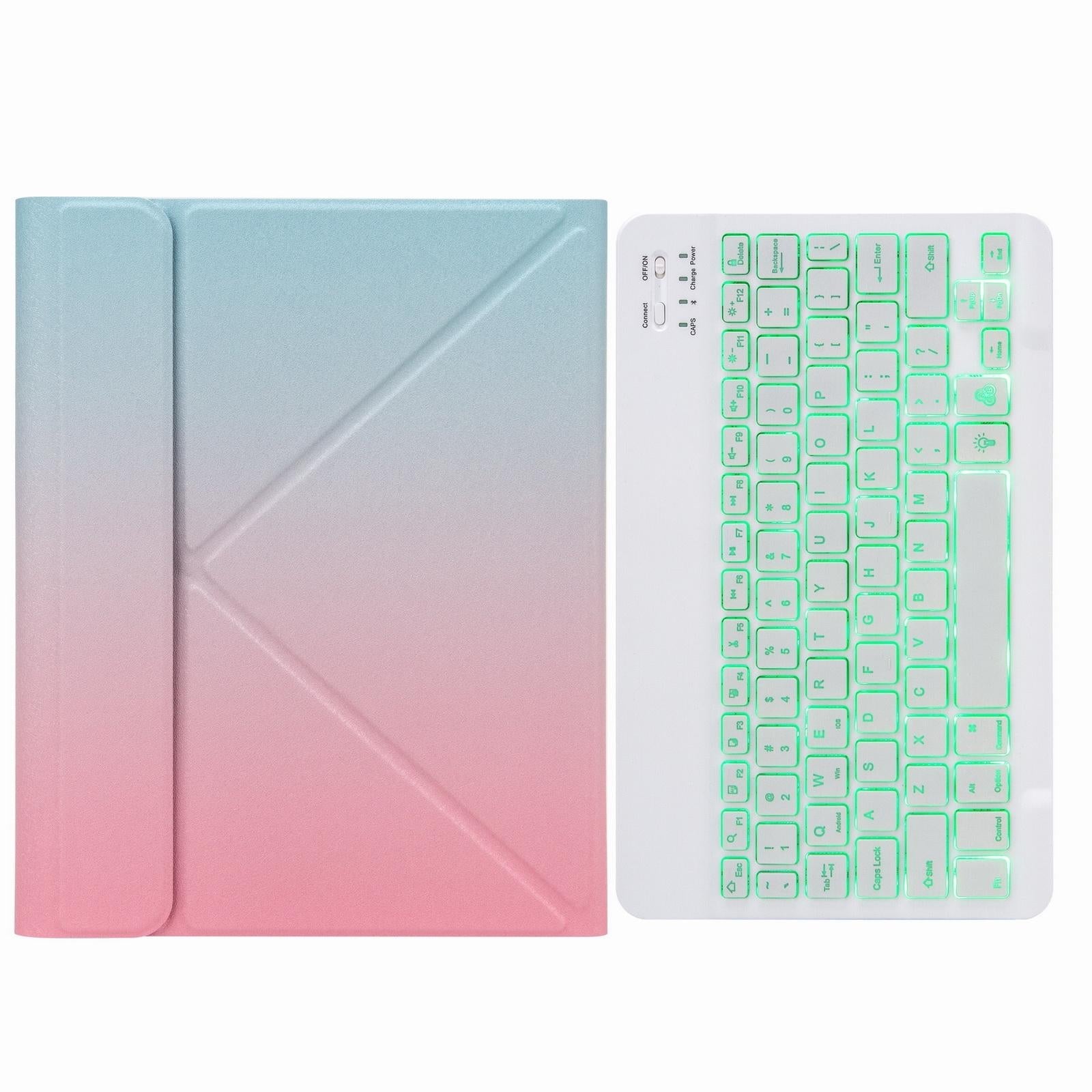 Bluetooth Keyboard Leather Case For Ipad Pro 11 With Three-Fold Holder & Backlight - Purple 12