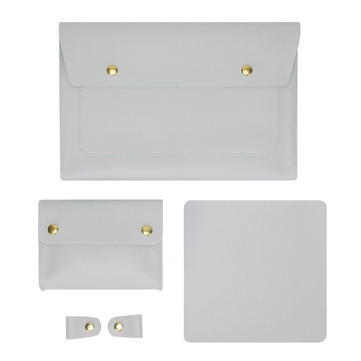 Waterproof Leather Laptop Liner Bag - 15 Inches 3-in-1 Design - Honeydet Oranges 12