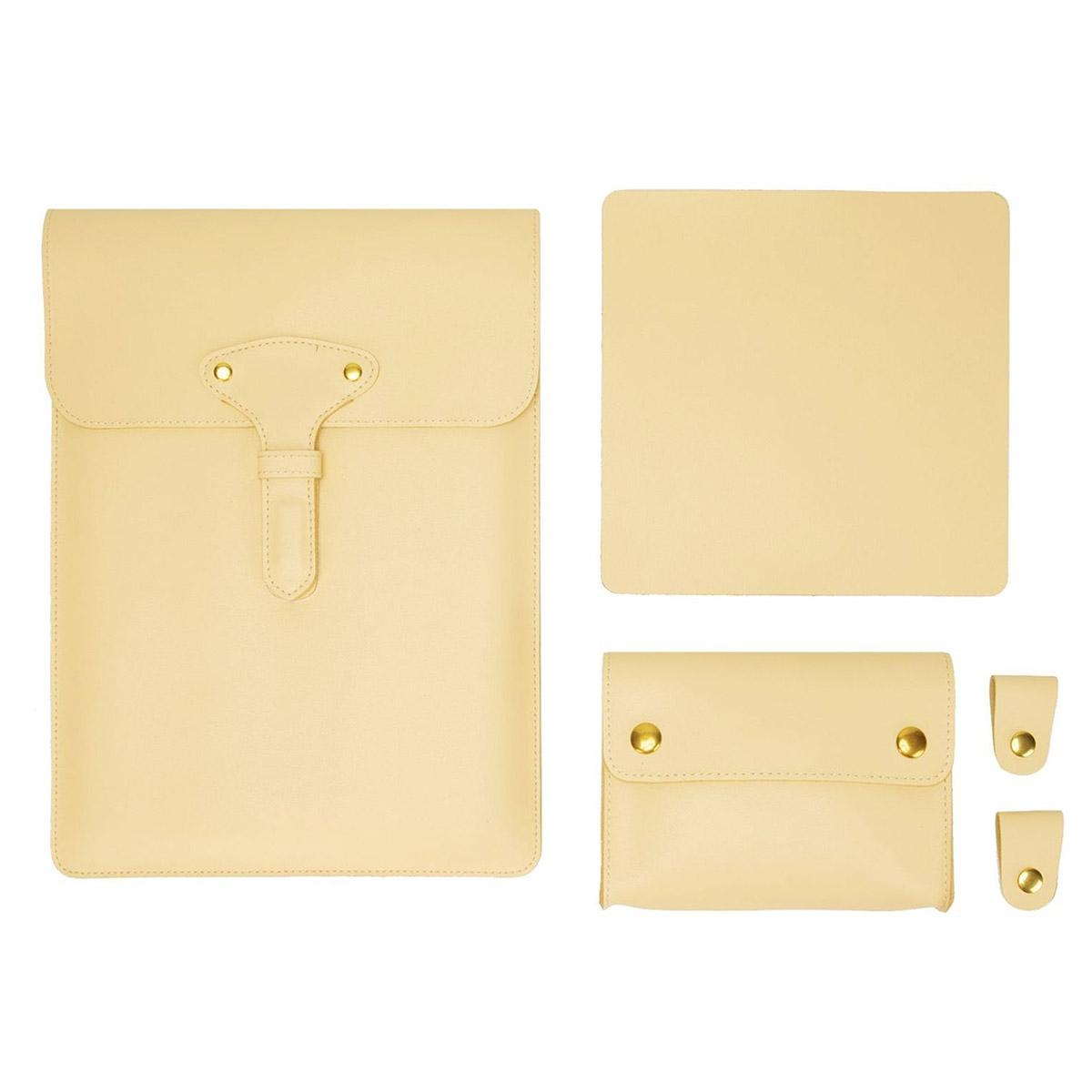 Waterproof Leather Laptop Liner Bag - 3-in-1 15 Inches - Honeydet Oranges 11
