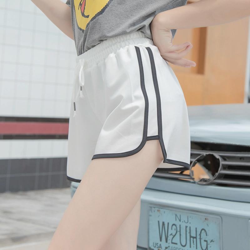 High Waist Straight Yoga Shorts Women Casual Loose Outerwear - Light Pink - L 7