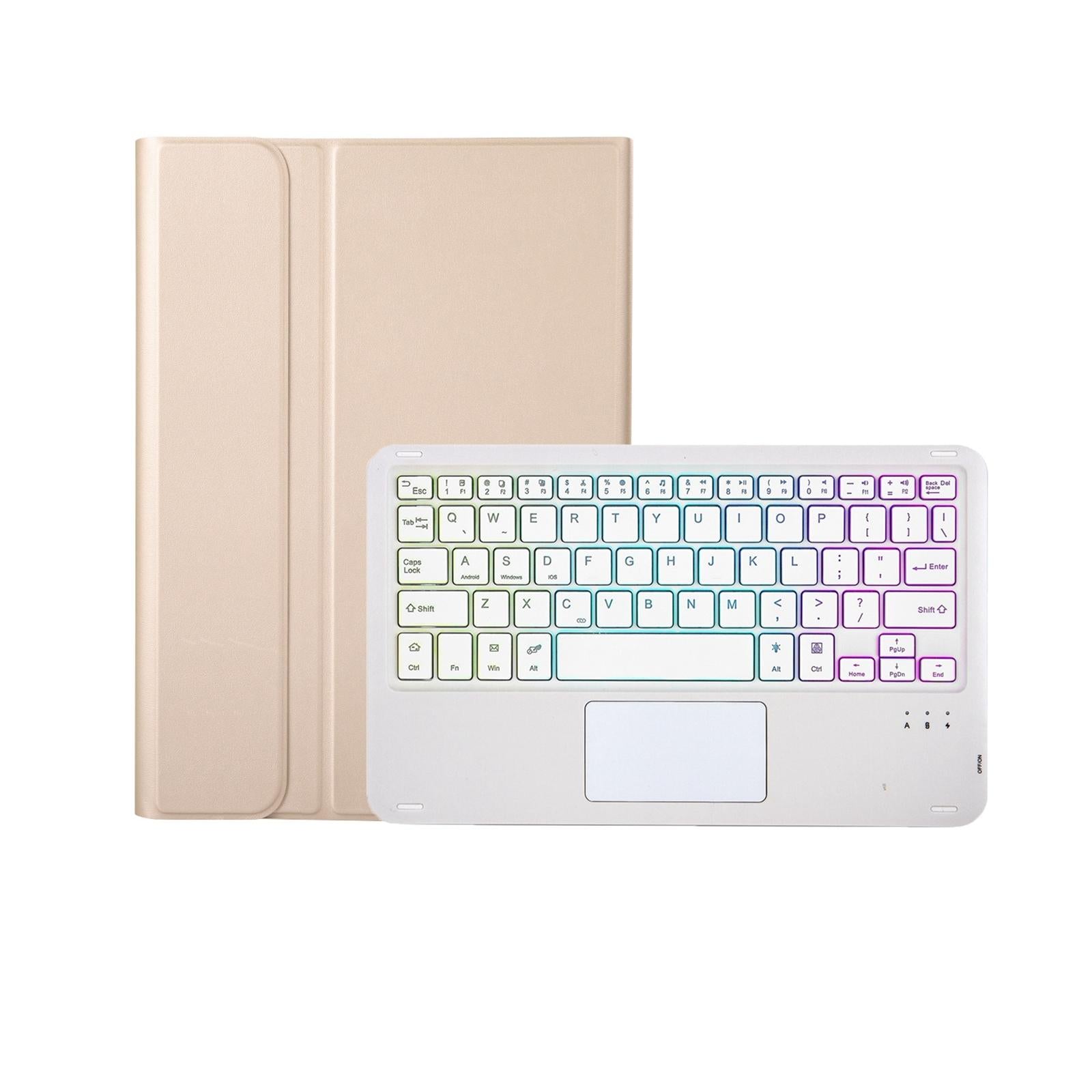 Bluetooth Keyboard Leather Case For Ipad Air / Pro 11 - Touch Pad Backlight Pen Slot - Rose Gold 5