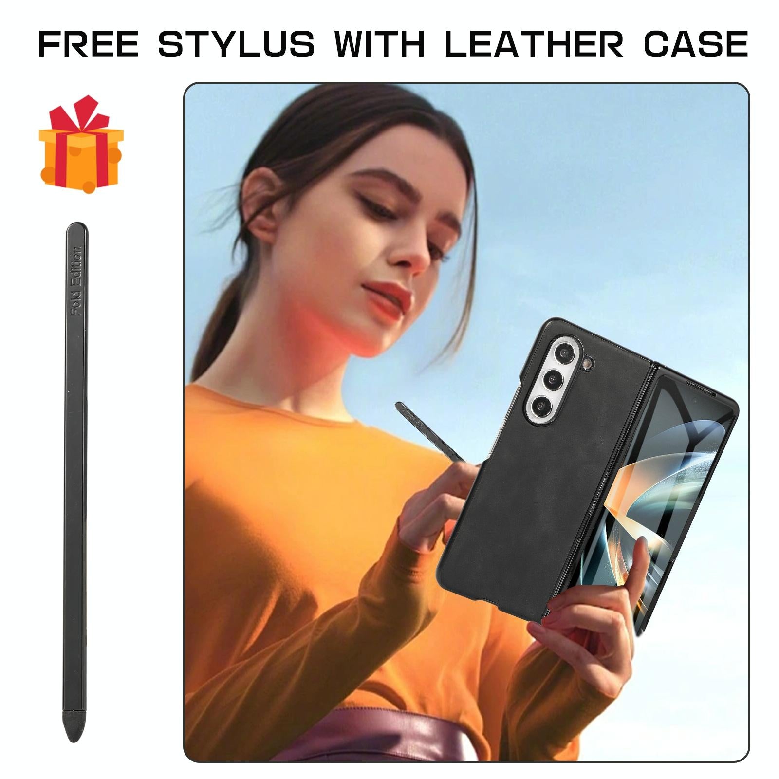 For Samsung Galaxy Z Fold4 5G Shockproof Foldable Leather Case With Stylus - Grey 13