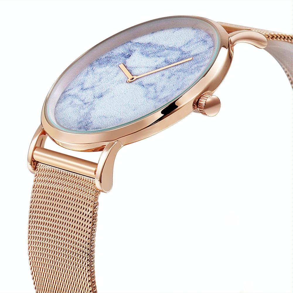 Stylish Men Quartz Watch with Gold Alloy Case and Stainless Steel Band - Round Dial - Wa0733C 4