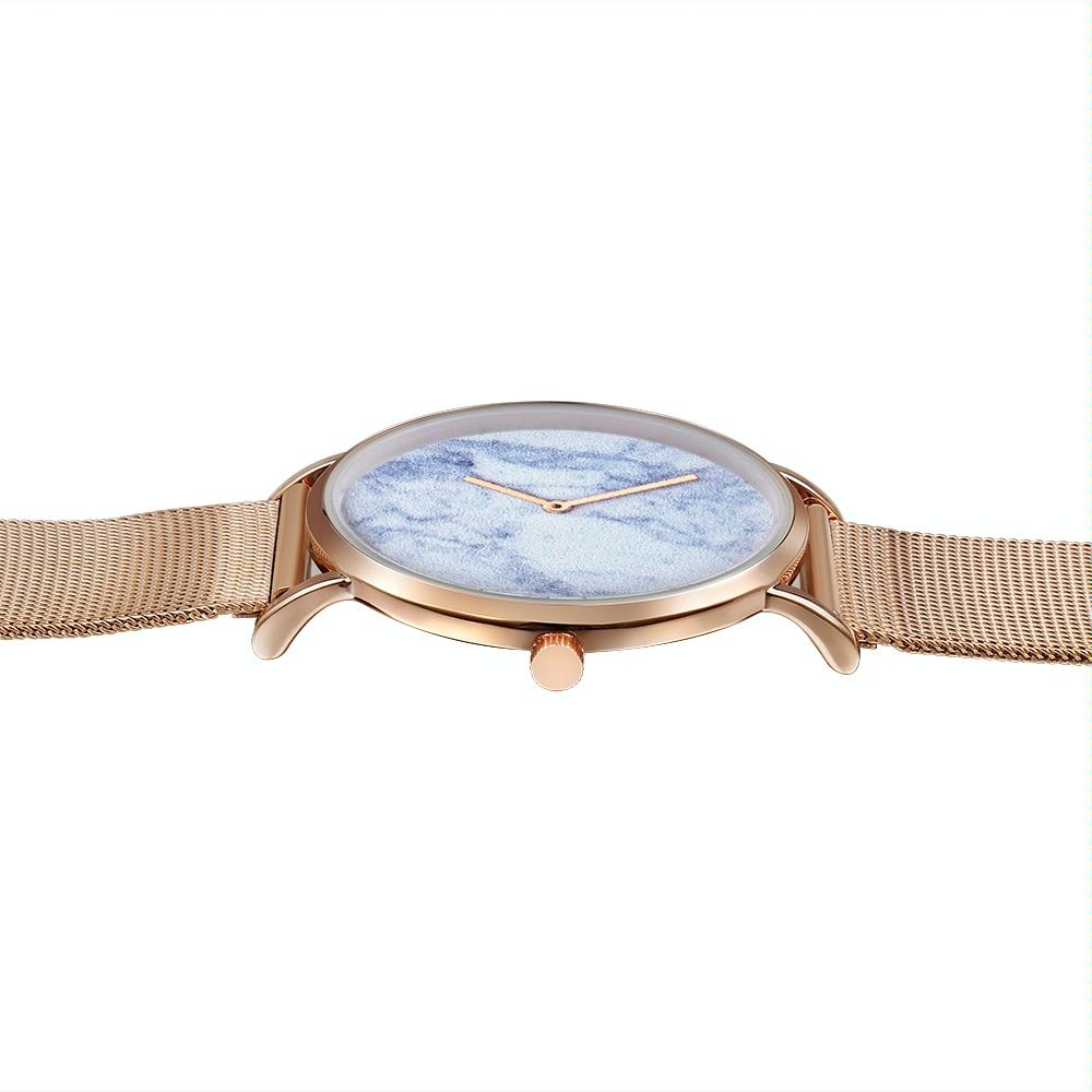 Stylish Men Quartz Watch with Gold Alloy Case and Stainless Steel Band - Round Dial - Wa0733C 5