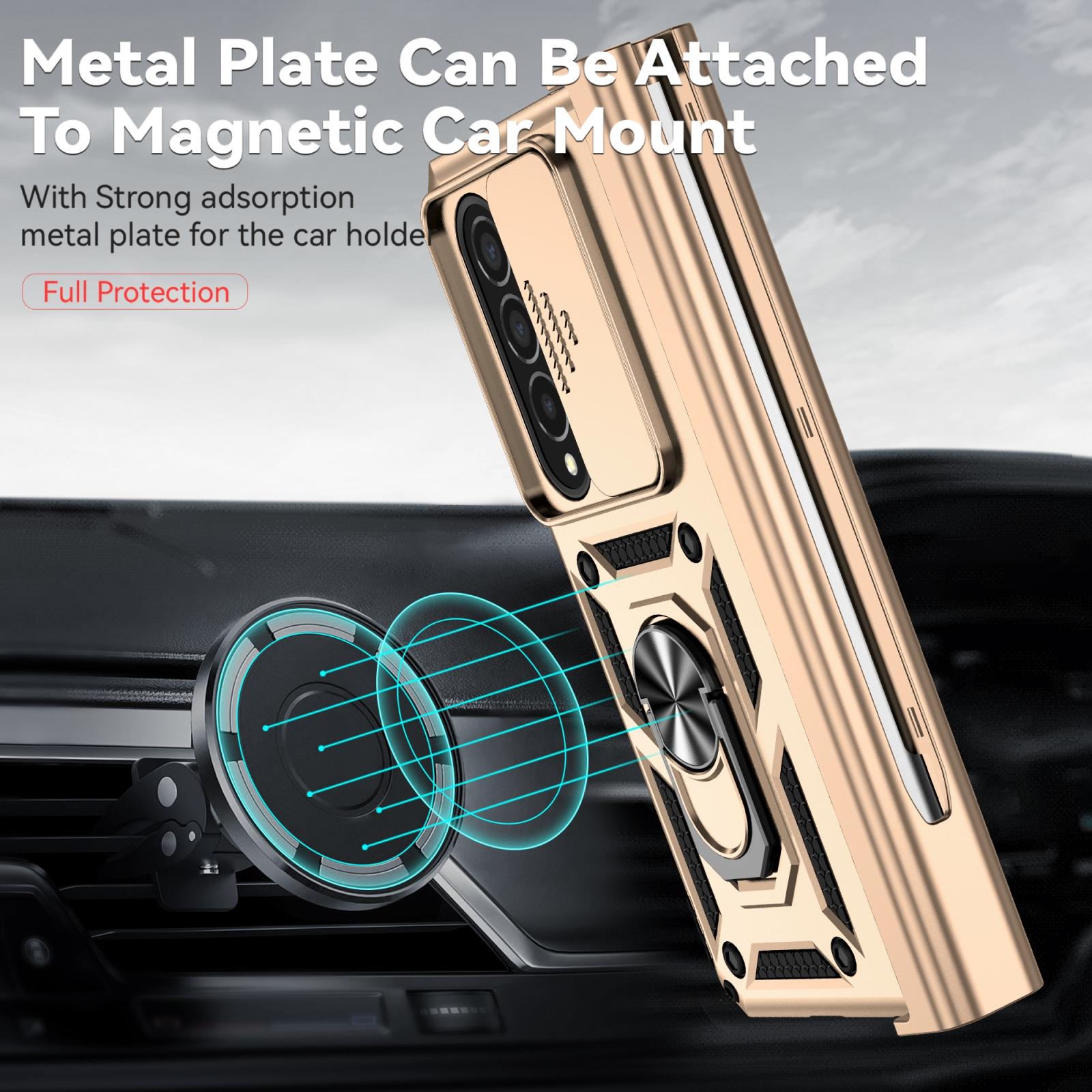 For Samsung Galaxy Z Fold4 5G Secure Sliding Case - Gold 14