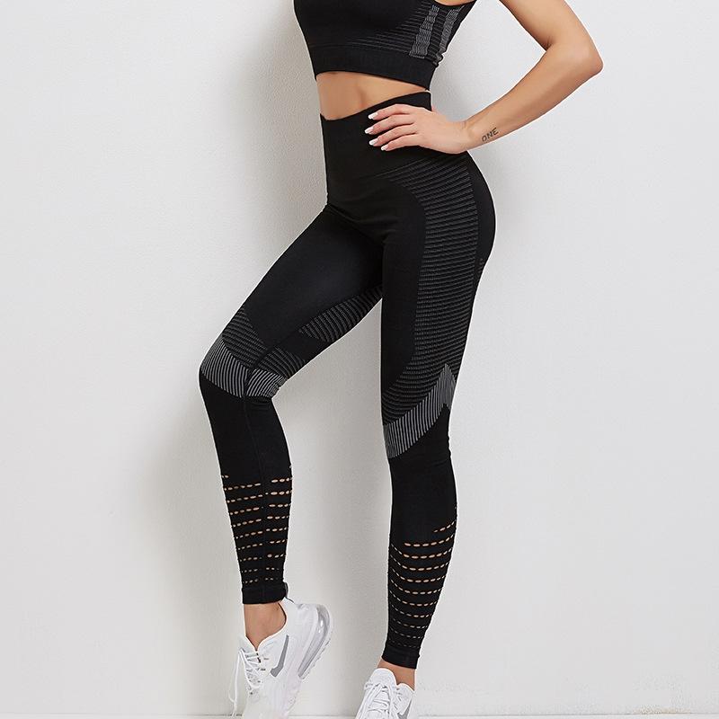 Yoga Fitness Set Women Sports Bra & Leggings Size L - Black - Xl 14