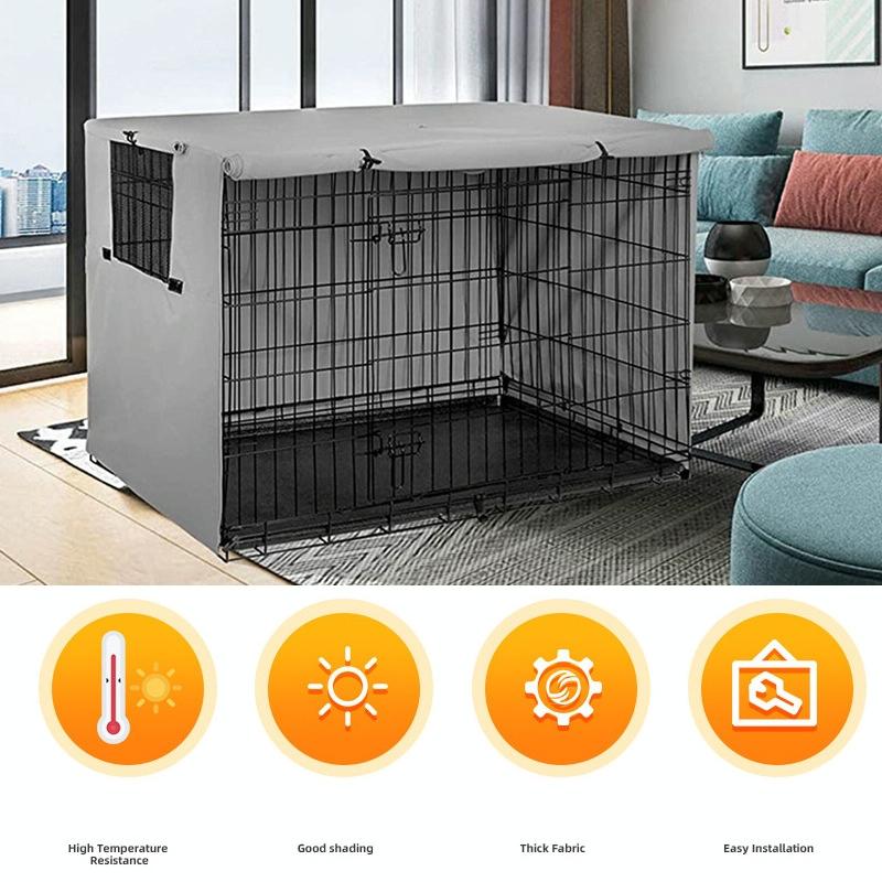 Outdoor Pet Cage Cover - Waterproof & Dustproof - 109x74x76cm - Beige 7