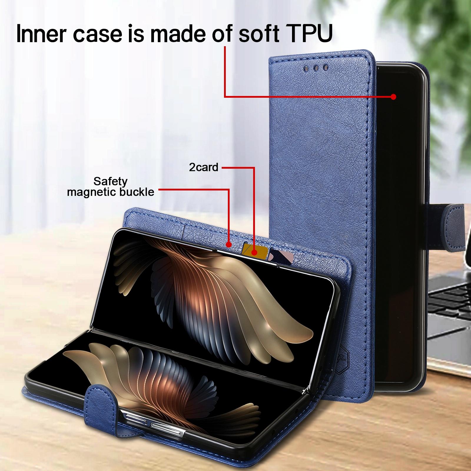 For Samsung Galaxy Z Fold4 5G Leather Texture Phone Case - Pu Tpu - Brown 4