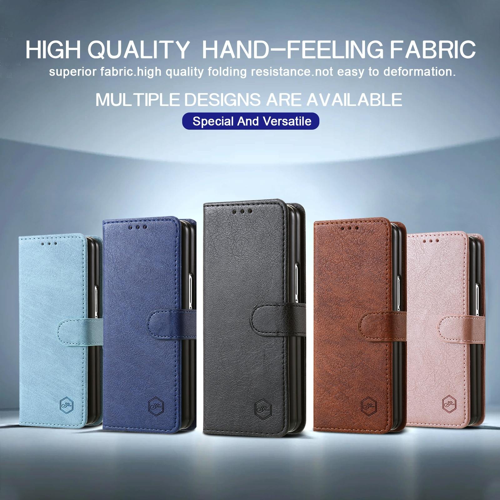 For Samsung Galaxy Z Fold4 5G Leather Texture Phone Case - Pu Tpu - Brown 6