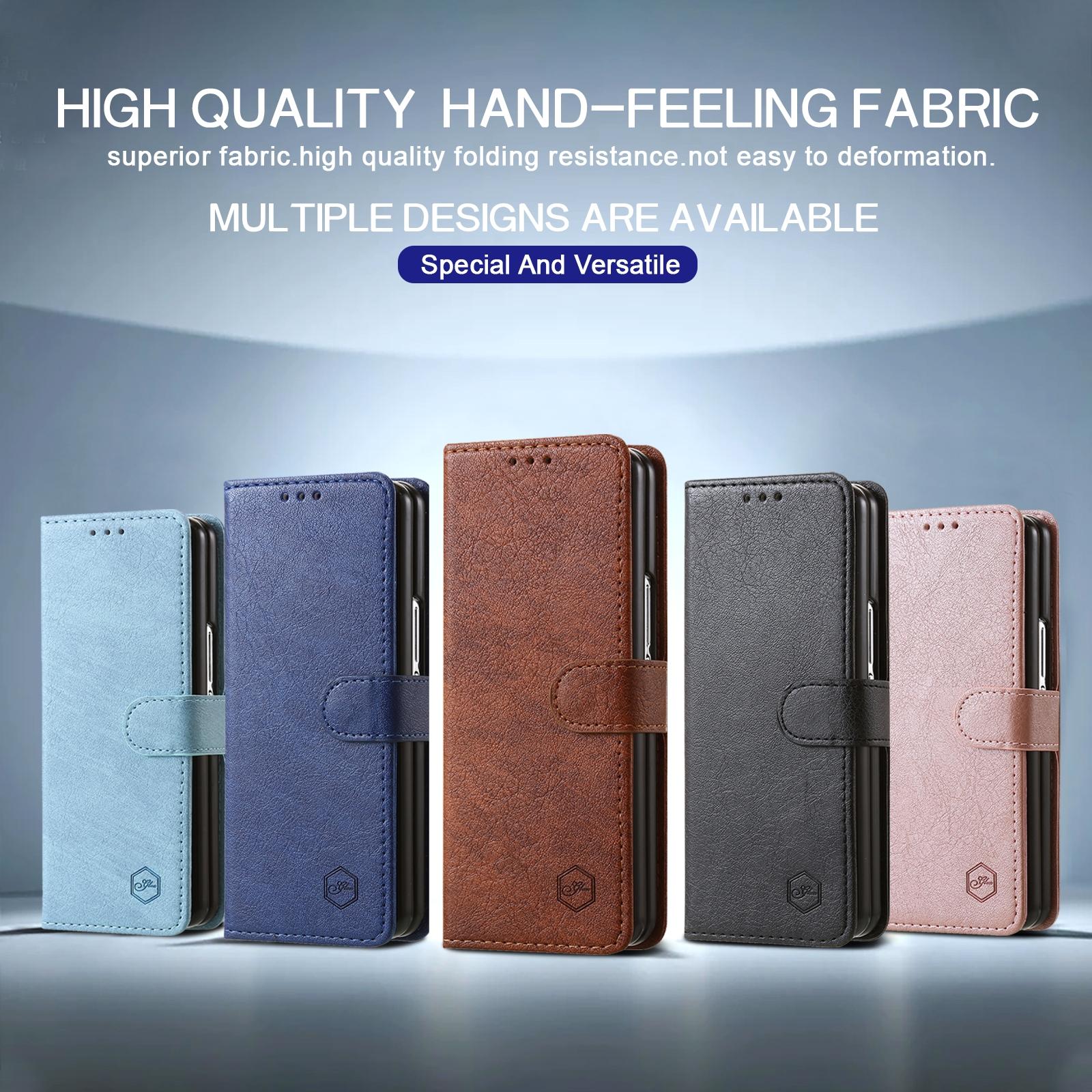 For Samsung Galaxy Z Fold4 5G Leather Texture Phone Case - Pu Tpu - Brown 12