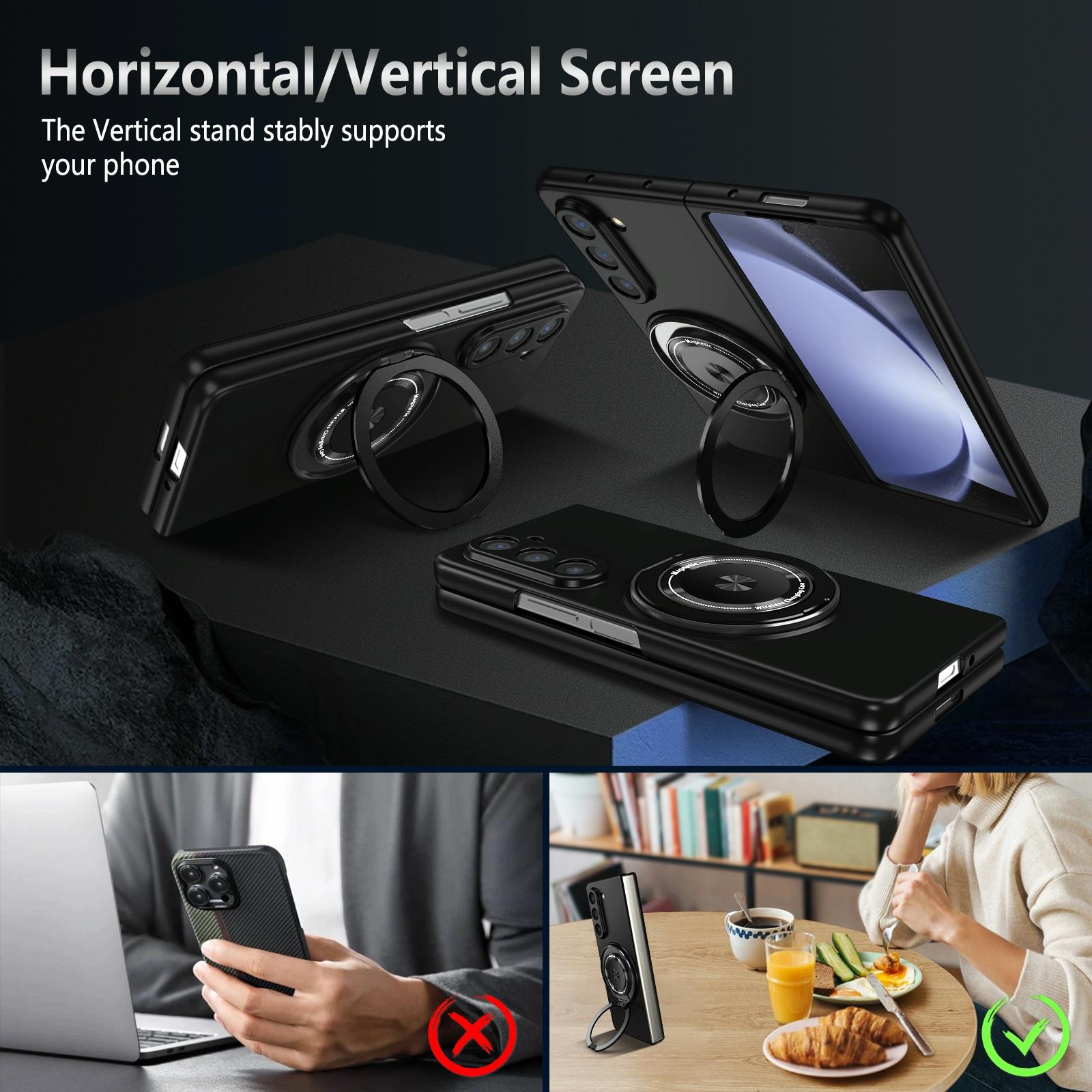 For Samsung Galaxy Z Fold4 5G Shockproof 360 Degree Rotating Case - Black 5