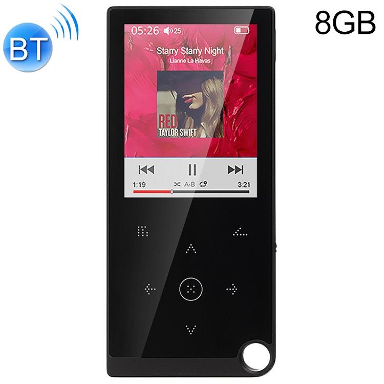 2.4 Inch Touch Mp4 / Mp3 Player 8Gb Memory Bluetooth E Book Alarm Timer - Black