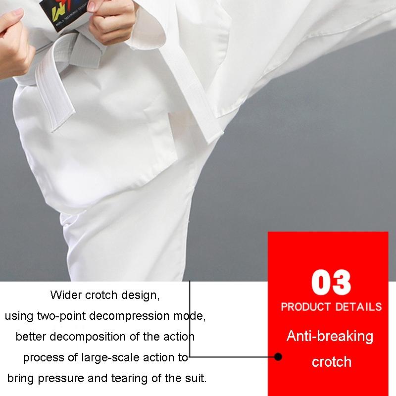 130Cm Cotton Taekwondo Training Uniform For All Ages - Black - 170 9