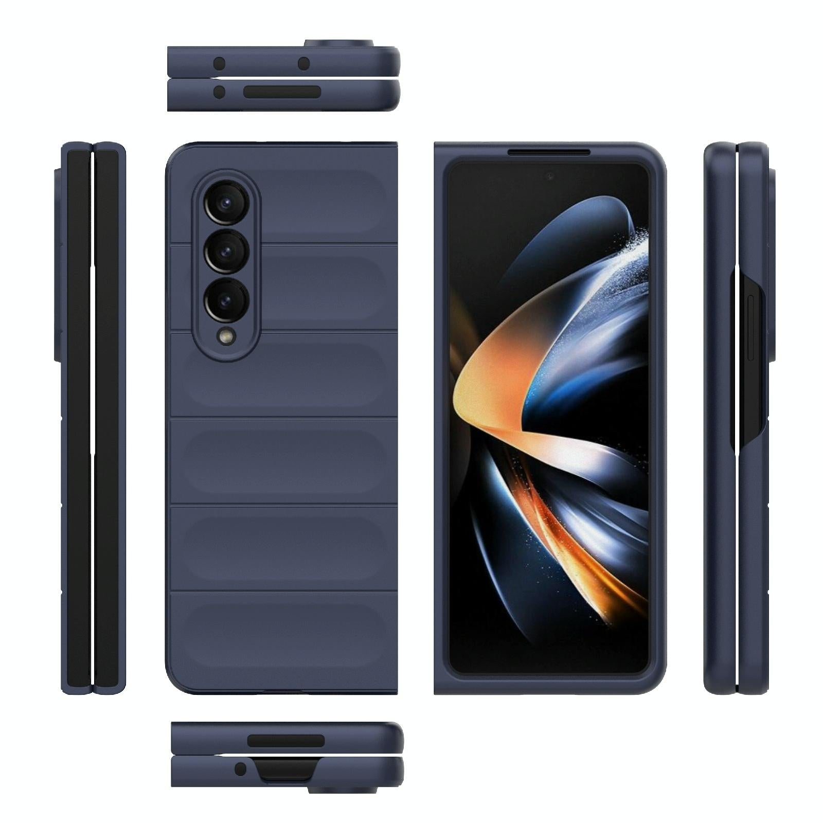 For Samsung Galaxy Z Fold4 5G Foldable Shockproof Phone Case with Magic Shield - Slim Design - Grey 3