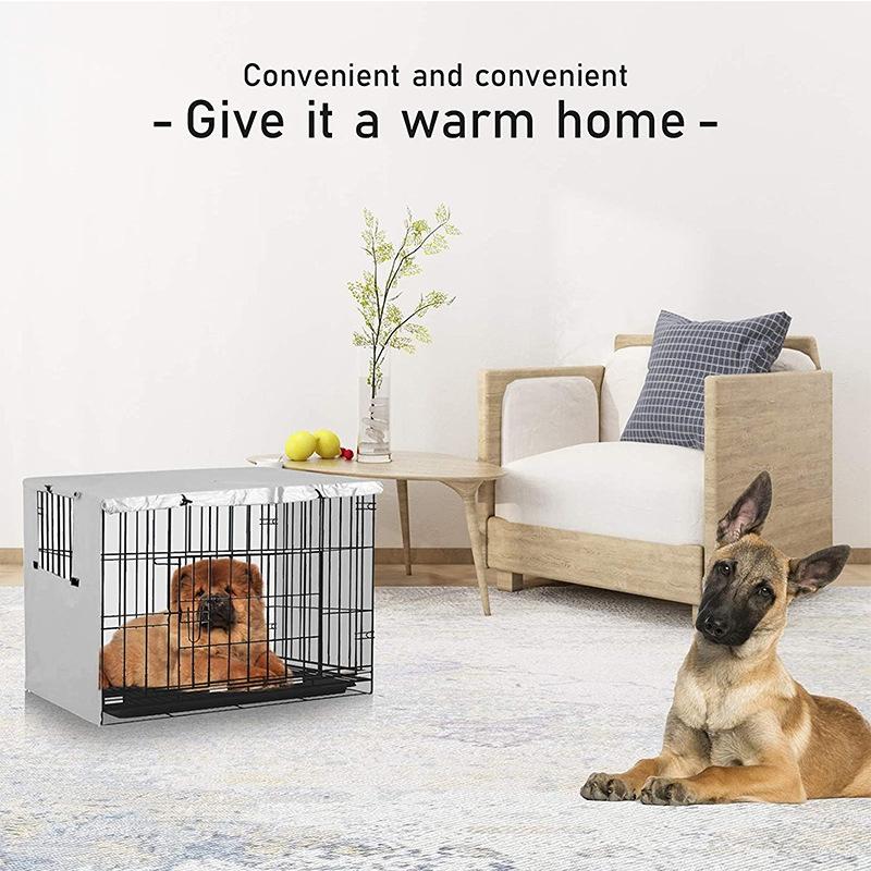 Outdoor Pet Cage Cover - Oxford Cloth Dustproof Rainproof Sunscreen - 124.5x79x84cm - Beige 8