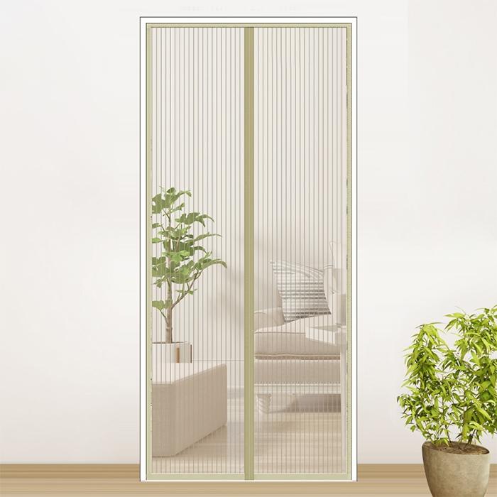 210x100cm Magnetic Mosquito-proof Screen Door Curtain - Magic Mesh - Coffee 4