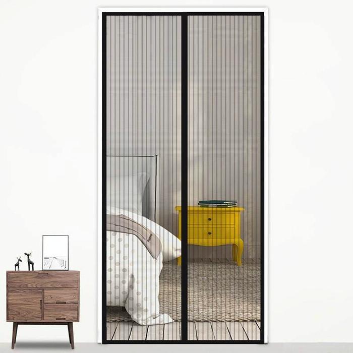 210x100cm Magnetic Mosquito-proof Screen Door Curtain - Magic Mesh - Coffee 13