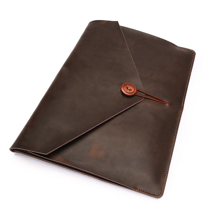 12 Genuine Leather Laptop / Tablet Bag - Universal Fit - Coffee 5