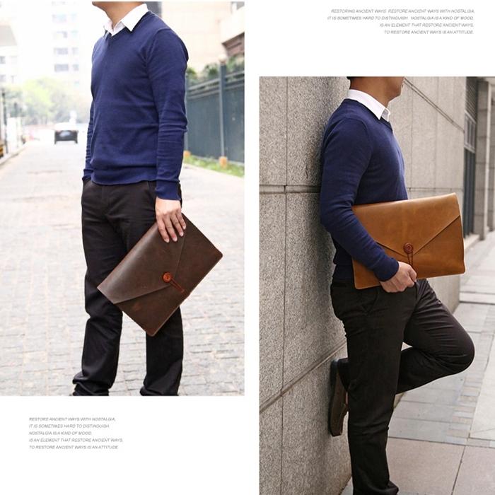 12 Genuine Leather Laptop / Tablet Bag - Universal Fit - Coffee 11