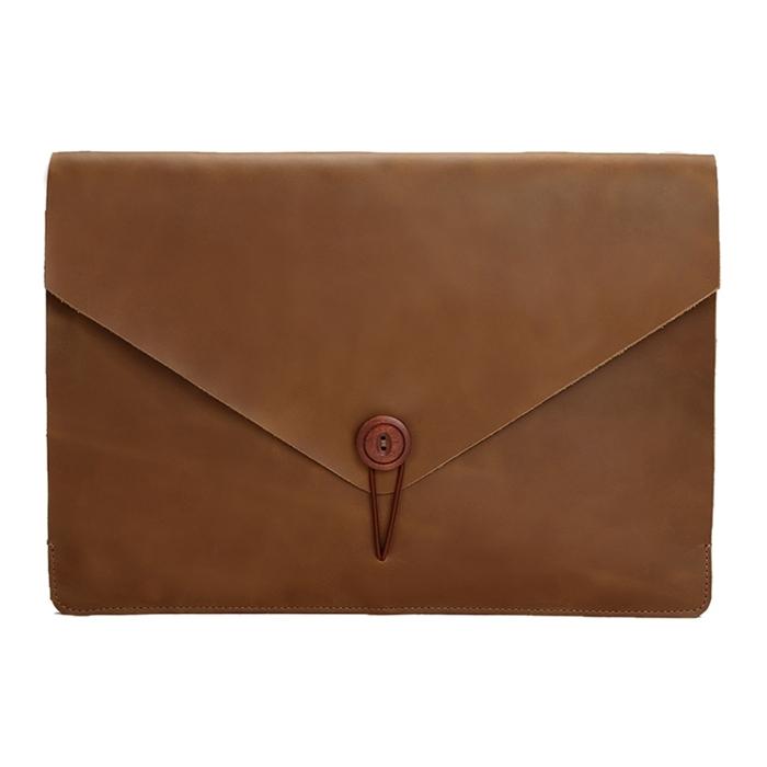 12 Genuine Leather Laptop / Tablet Bag - Universal Fit - Coffee 12