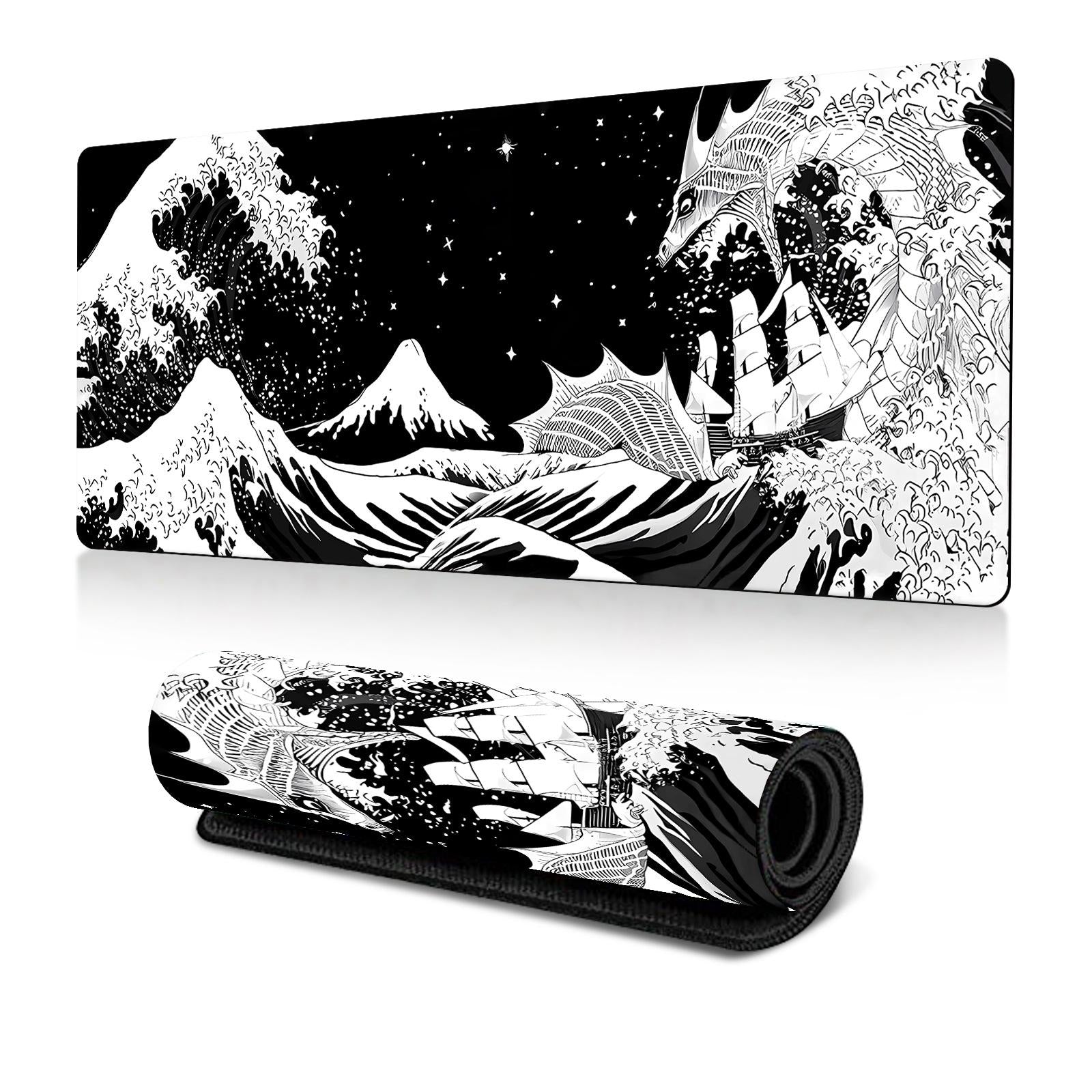 Non Slip Gaming Mouse Pad Big Wave Design - No.4 - 400X900X3Mm 15