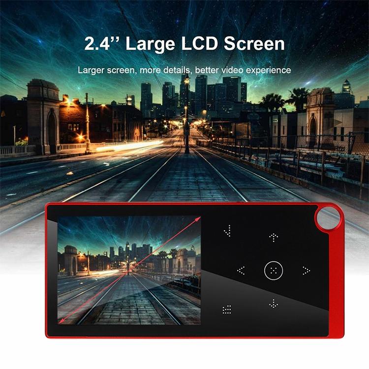2.4 Inch Touch Mp4 / Mp3 Player 16Gb Memory Bluetooth E Book Alarm Timer - Black