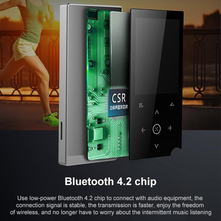 2.4 Inch Touch Mp4 / Mp3 Player 16Gb Memory Bluetooth E Book Alarm Timer - Black 7