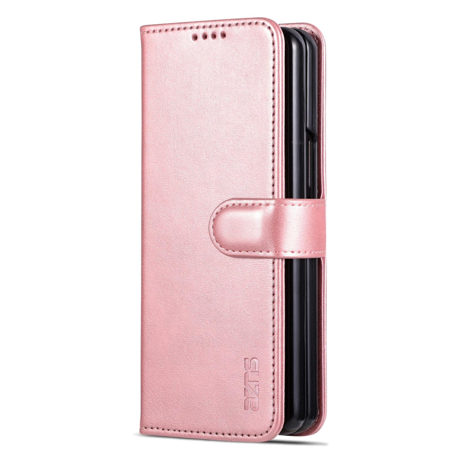 For Samsung Galaxy Z Fold4 5G Leather Phone Case - Smooth Calf Texture - Blue 3