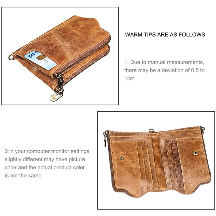 Leather Wallet with Rfid Protection and Strap - Card Slots - Coffee 6