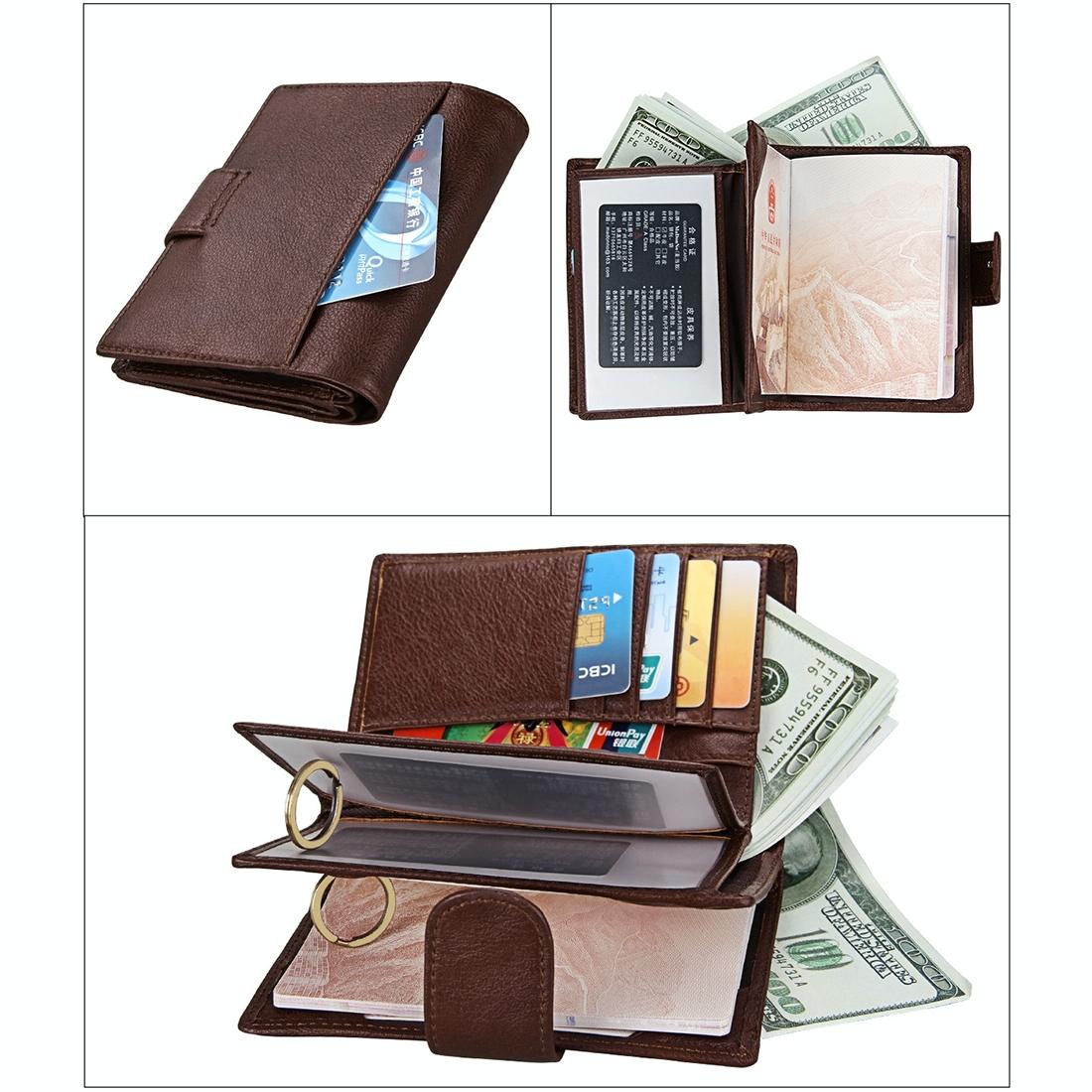 Men Rfid Leather Passport Wallet - Compact & Secure - Coffee 5