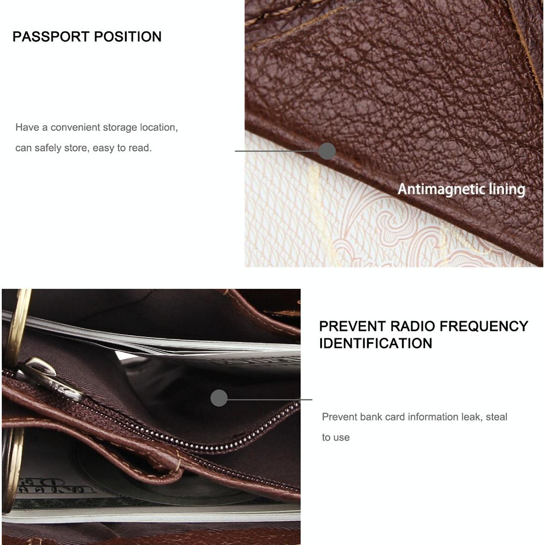 Men Rfid Leather Passport Wallet - Compact & Secure - Coffee 8