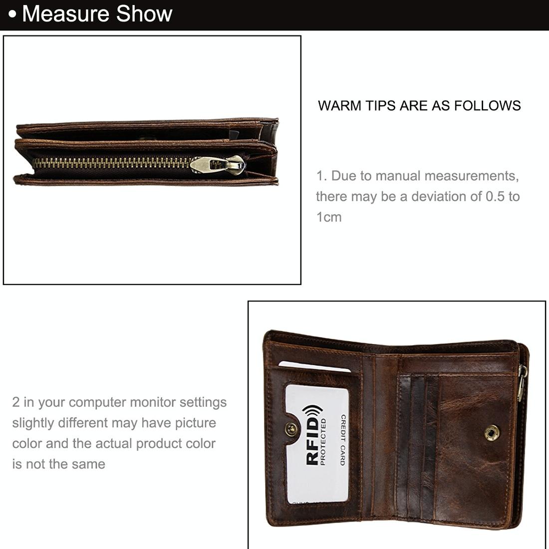 Antimagnetic Rfid Leather Wallet for Men - Coffee 11
