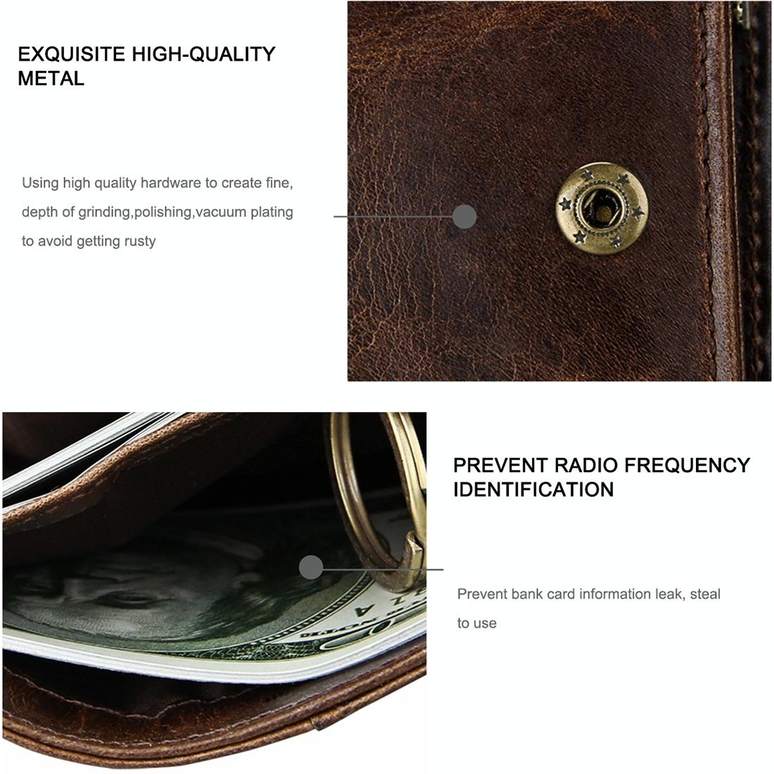 Antimagnetic Rfid Leather Wallet for Men - Coffee 12