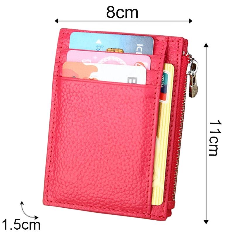 Leather Rfid Blocking Card Holder Wallet - Cowhide - Coffee 3