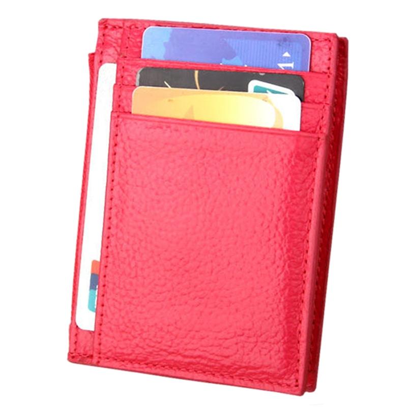 Leather Rfid Blocking Card Holder Wallet - Cowhide - Coffee 5