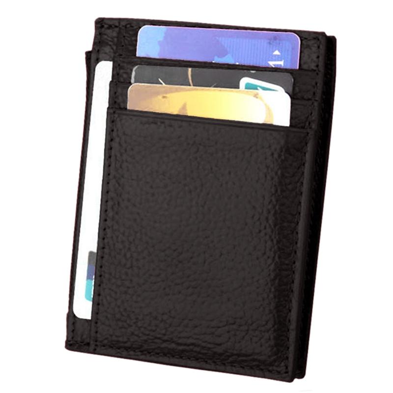 Leather Rfid Blocking Card Holder Wallet - Cowhide - Coffee 12