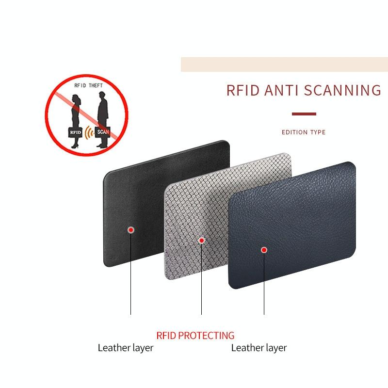 Leather Rfid Card Holder Wallet - Blocking - Coffee 8