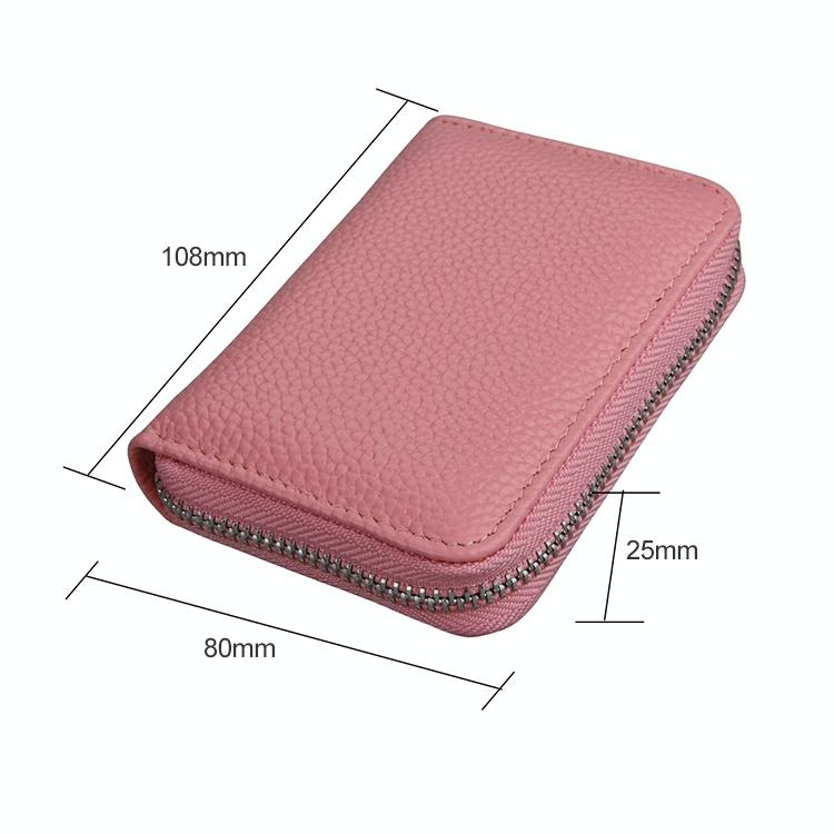 Anti-magnetic Rfid Leather Zip Wallet - Zipper Closure - Coffee 6