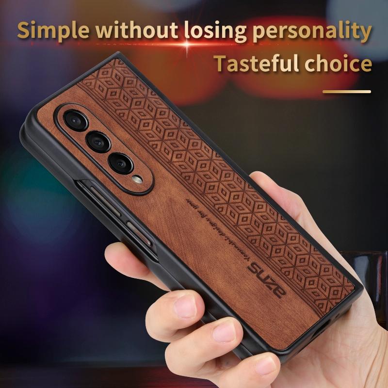 For Samsung Galaxy z Fold4 5G Embossed 3d Skin Texture Phone Case - Sleek Design - Sapphire Blue 4